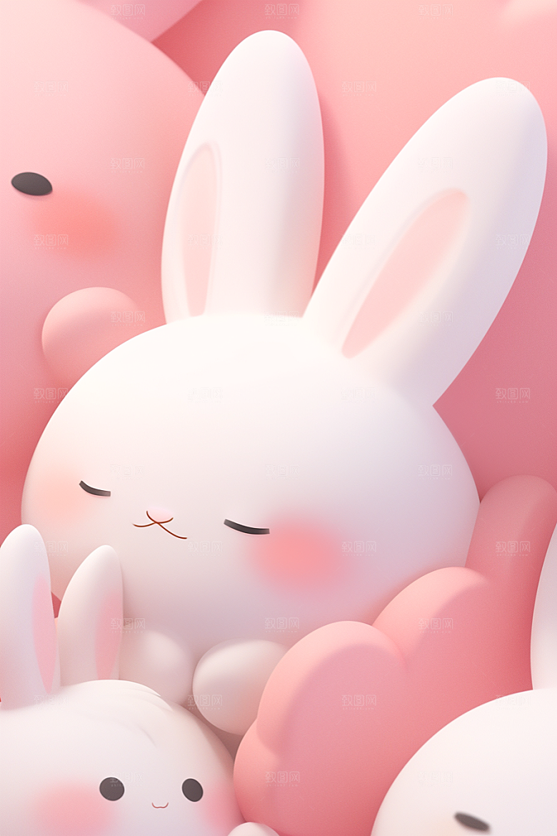 CG小兔子3D拟人模型