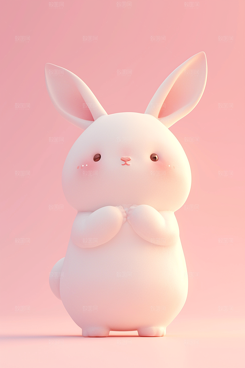 CG小兔子小白兔C4D模型