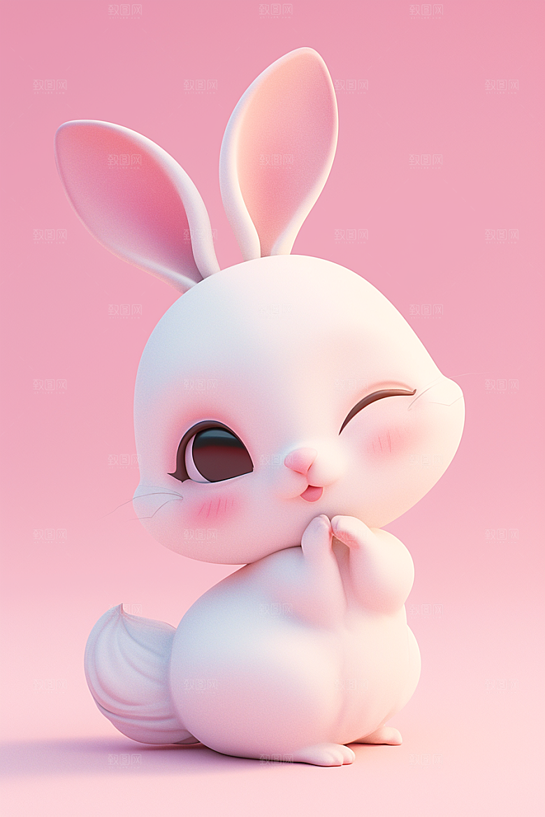 CG小兔子小白兔立体模型