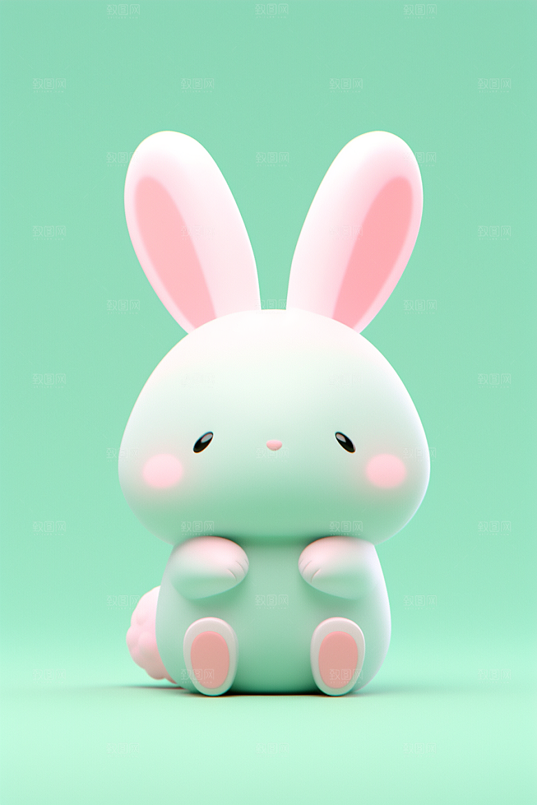 CG小兔子C4D立体模型