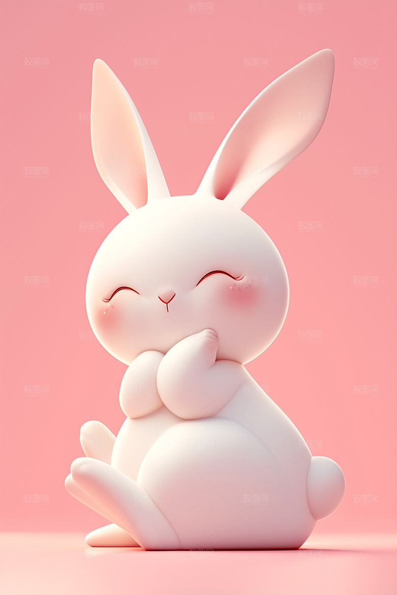 CG小兔子拟人IP模型