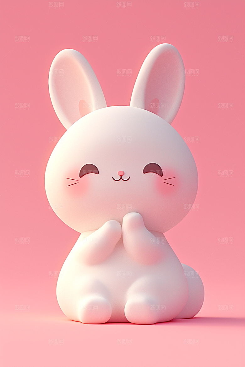 CG小兔子IP小动物模型