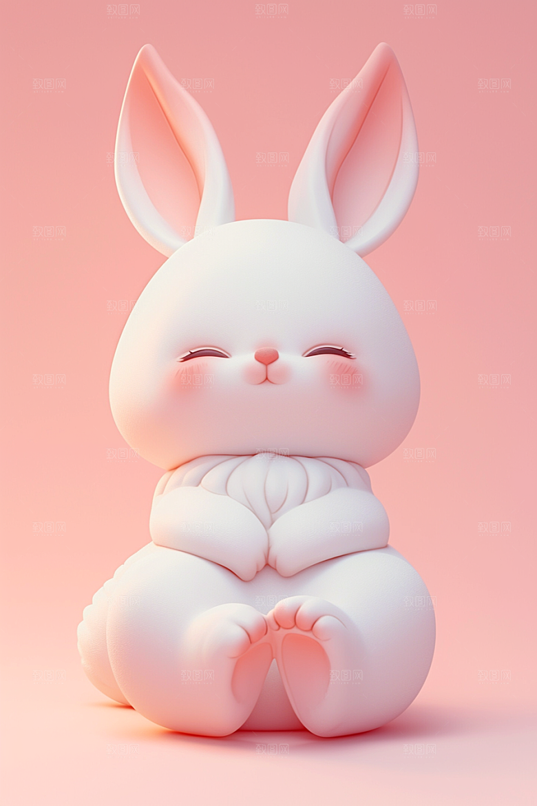 CG小兔子拟人小动物模型