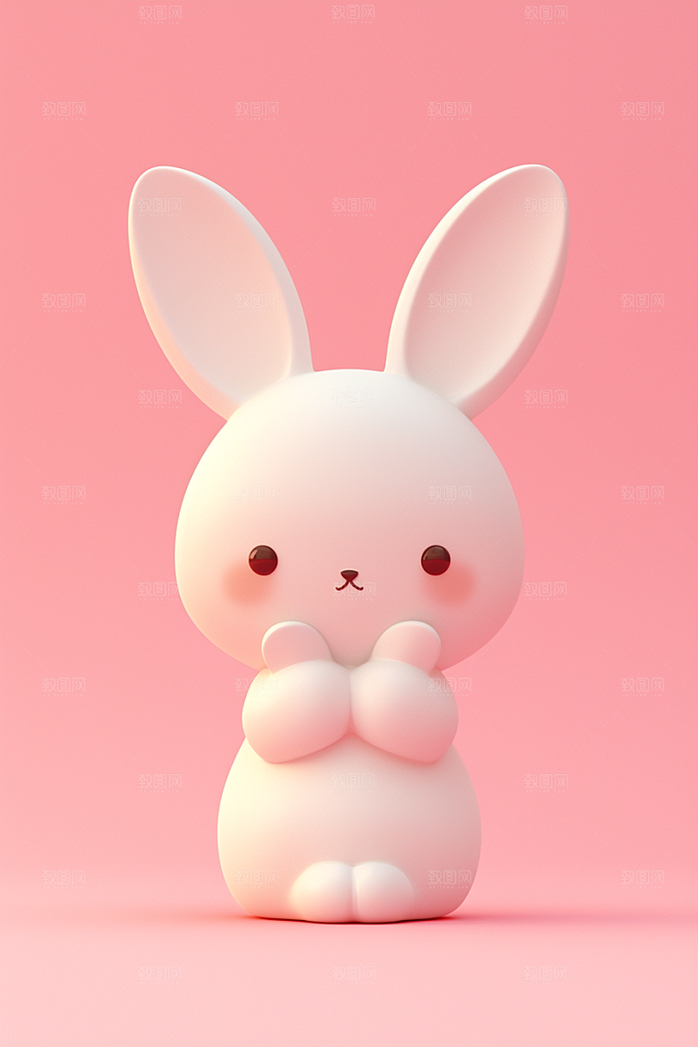 CG小兔子立体拟人模型