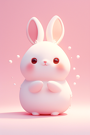 CG小兔子IP小动物模型