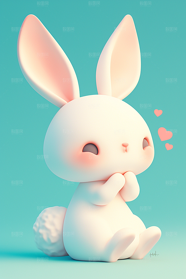 CG小兔子C4D小动物模型