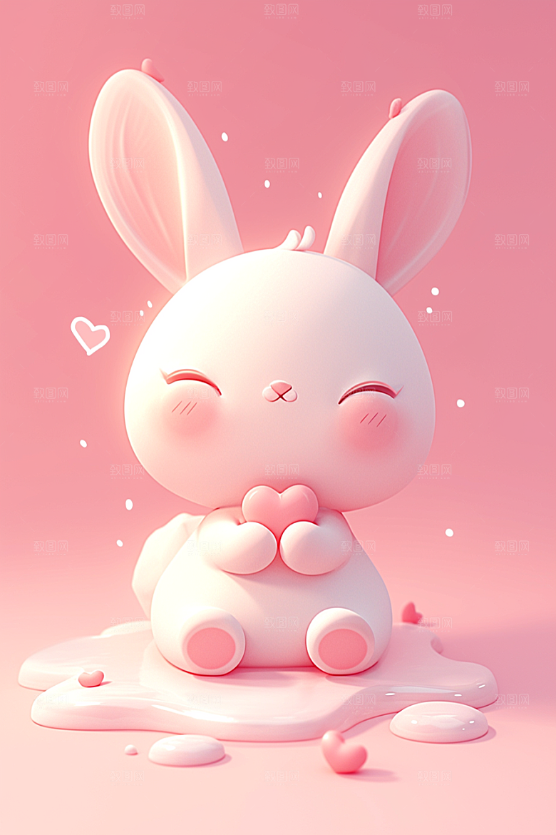 CG小兔子小白兔C4D模型