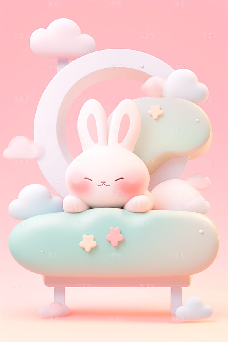 CG小兔子小动物立体模型