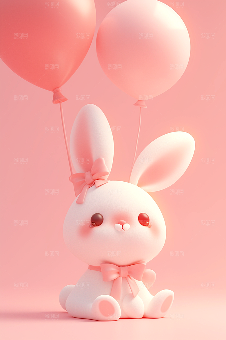 CG小兔子卡通小白兔模型