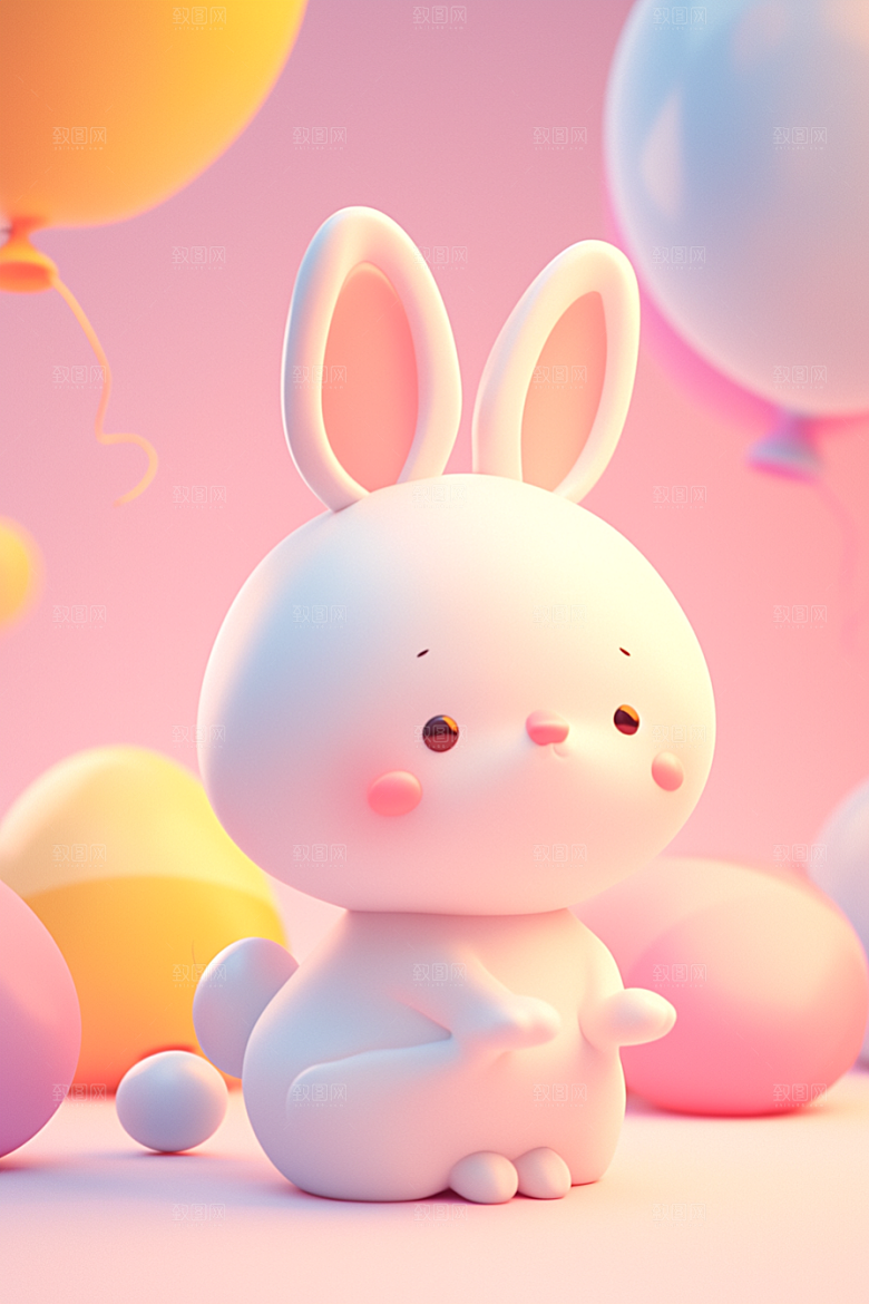 CG小兔子拟人IP模型