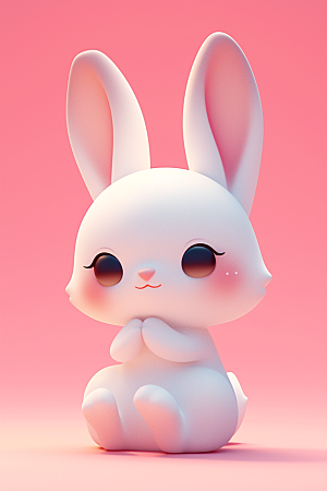 CG小兔子3D拟人模型