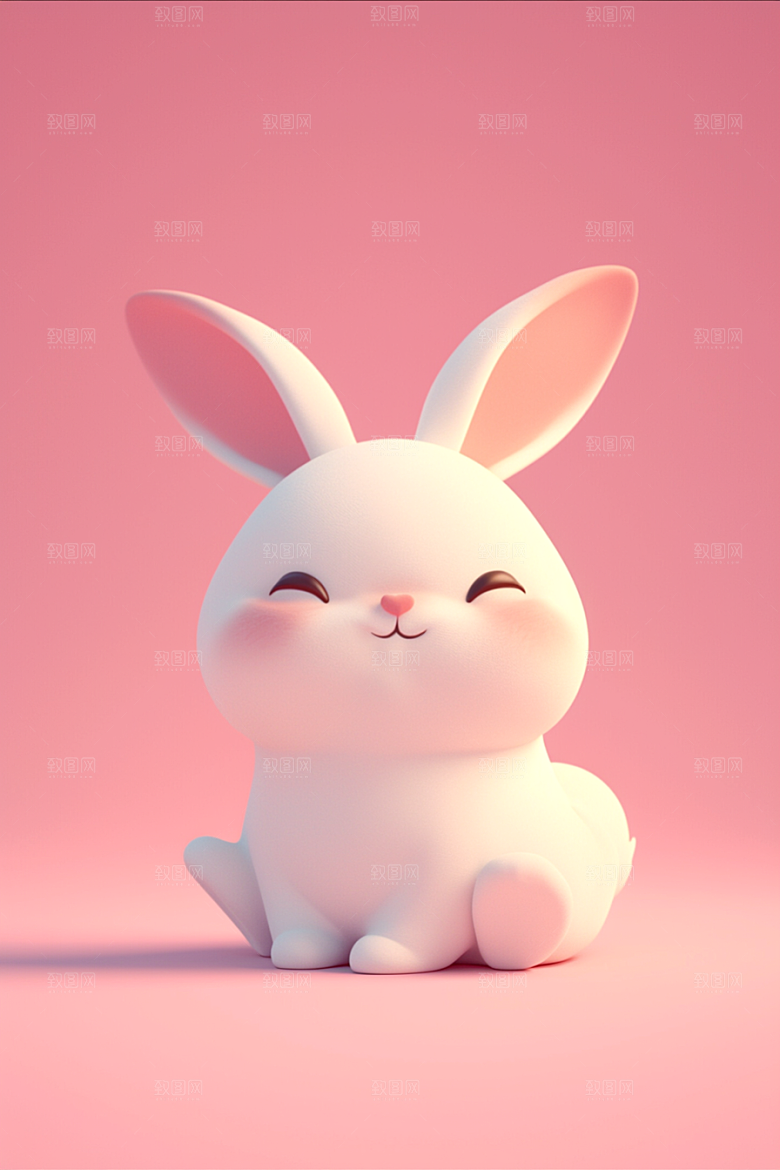 CG小兔子拟人小白兔模型