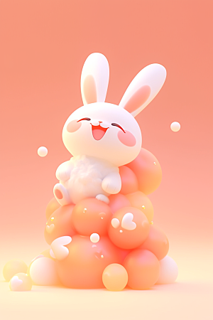 CG小兔子可爱3D模型