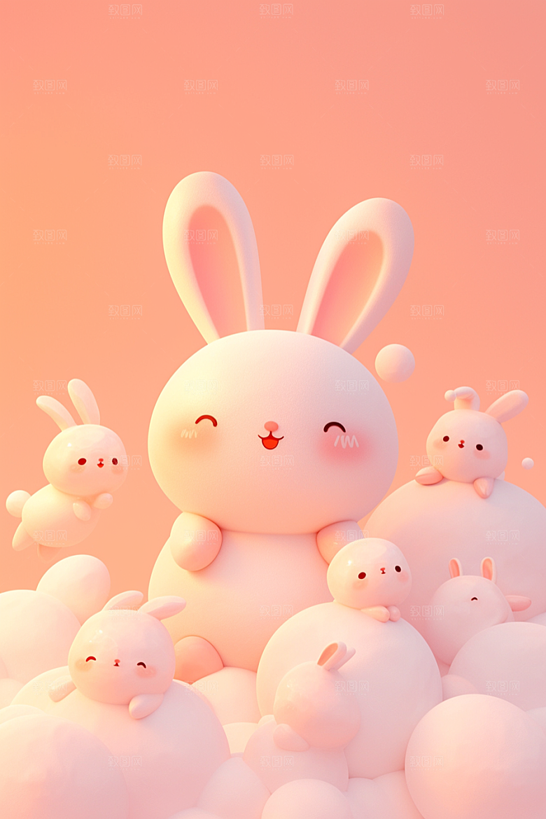 CG小兔子立体小白兔模型