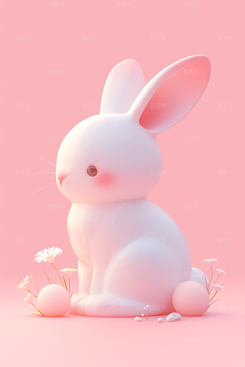 CG小兔子拟人C4D模型