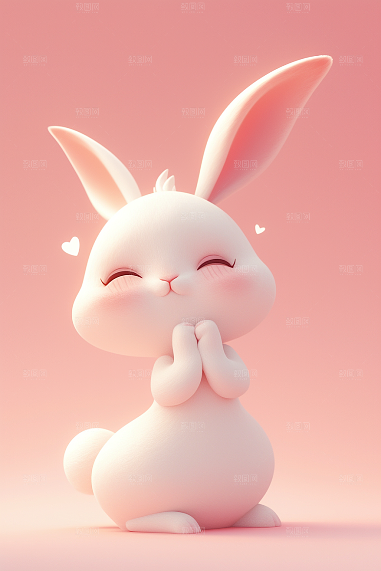 CG小兔子C4D小白兔模型