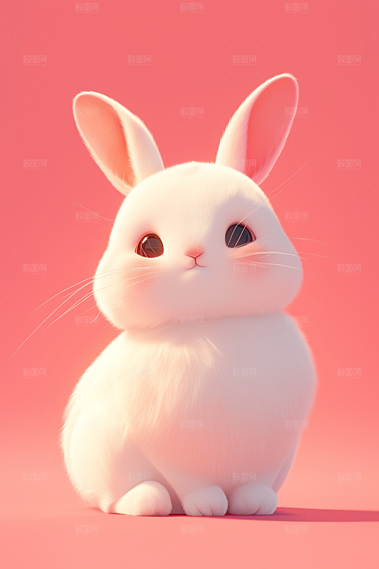 CG小兔子小白兔形象模型
