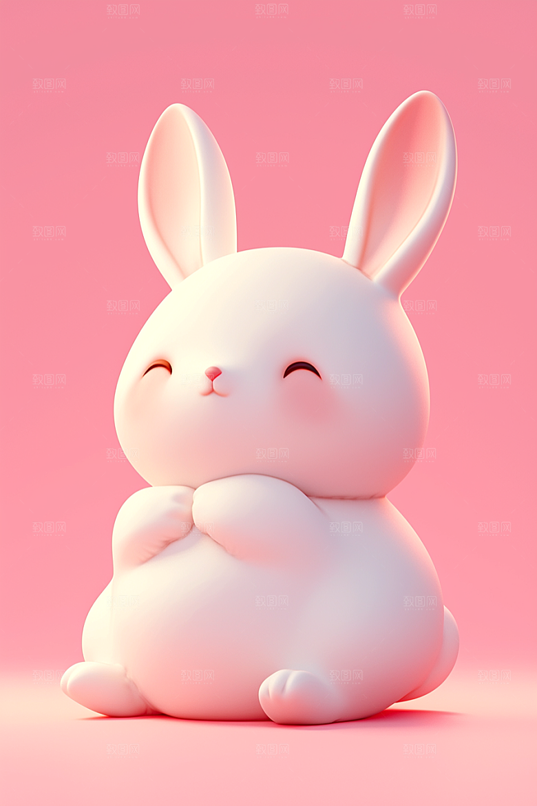 CG小兔子C4D卡通模型