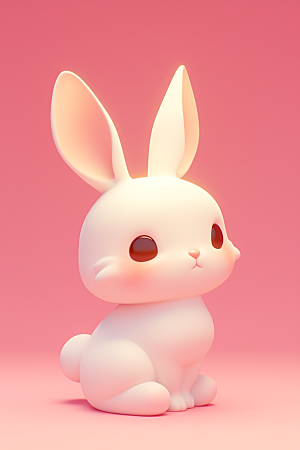 CG小兔子C4D卡通模型