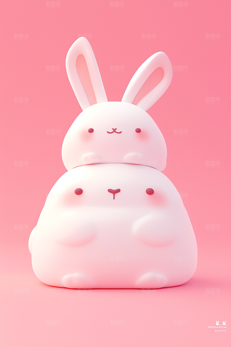 CG小兔子IP小动物模型