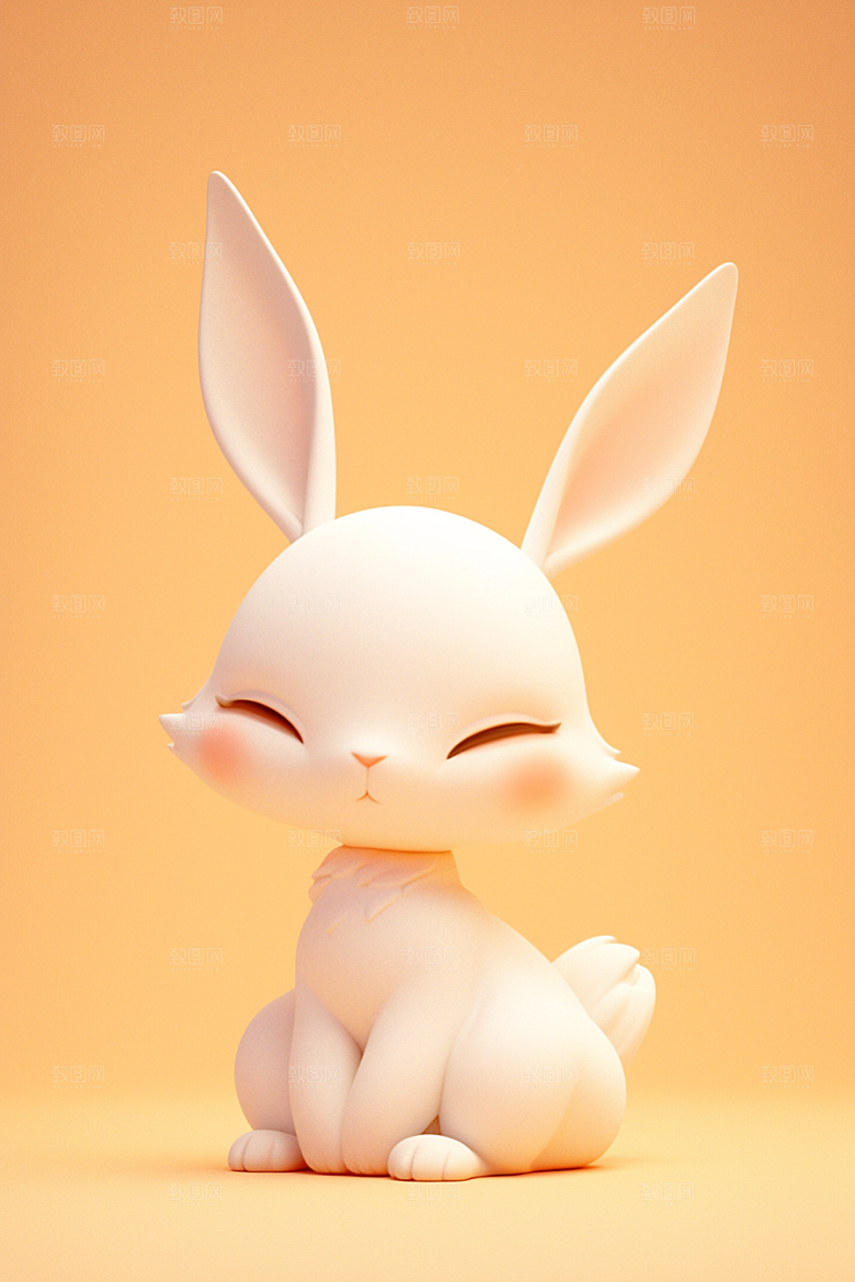 CG小兔子小白兔IP模型