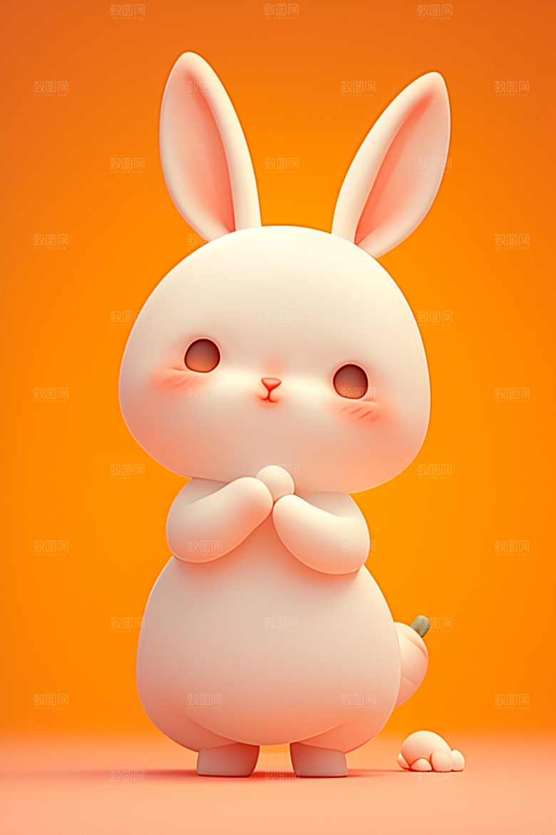 CG小兔子拟人立体模型