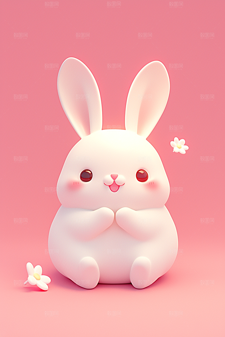 CG小兔子C4D小动物模型