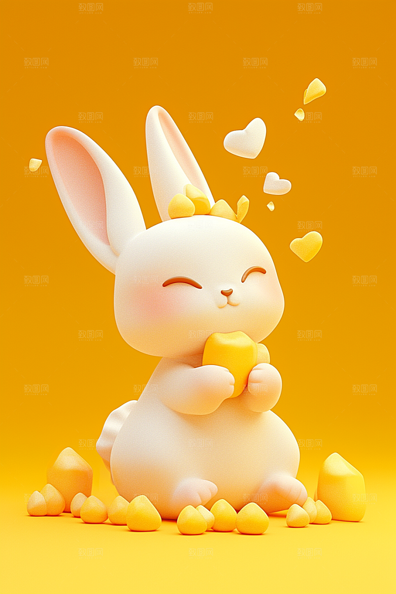 CG小兔子C4D3D模型
