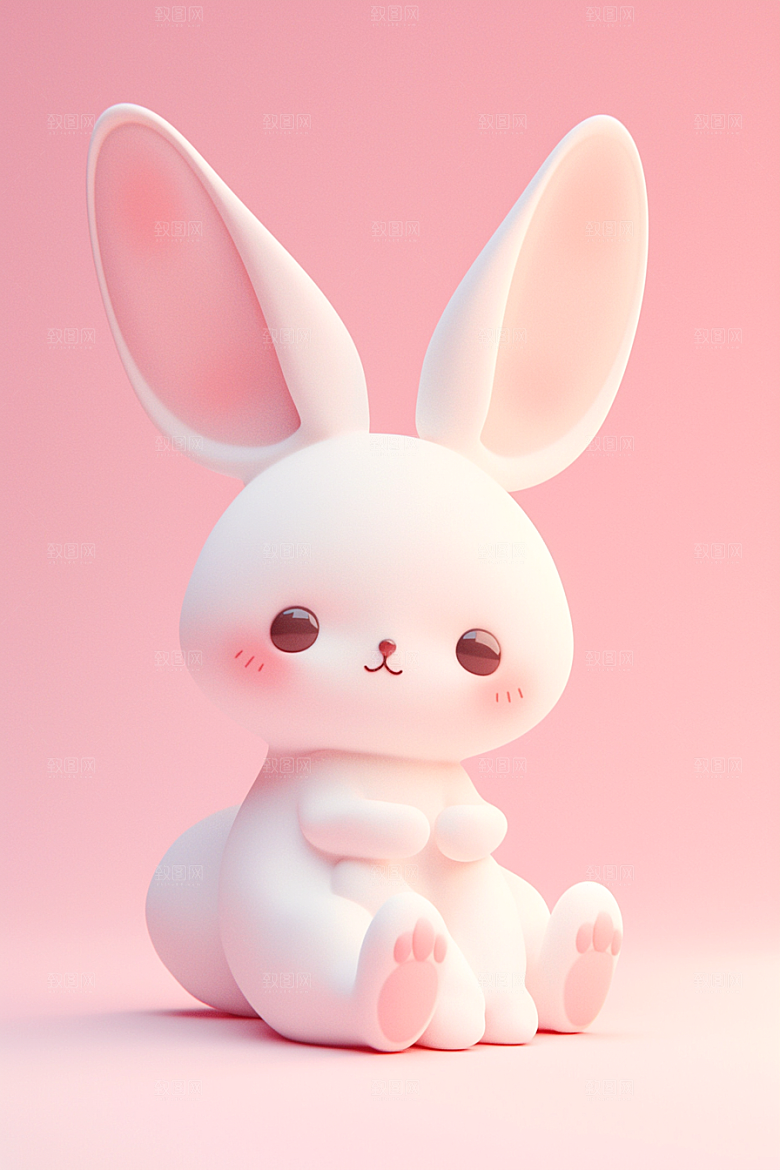 CG小兔子小白兔C4D模型