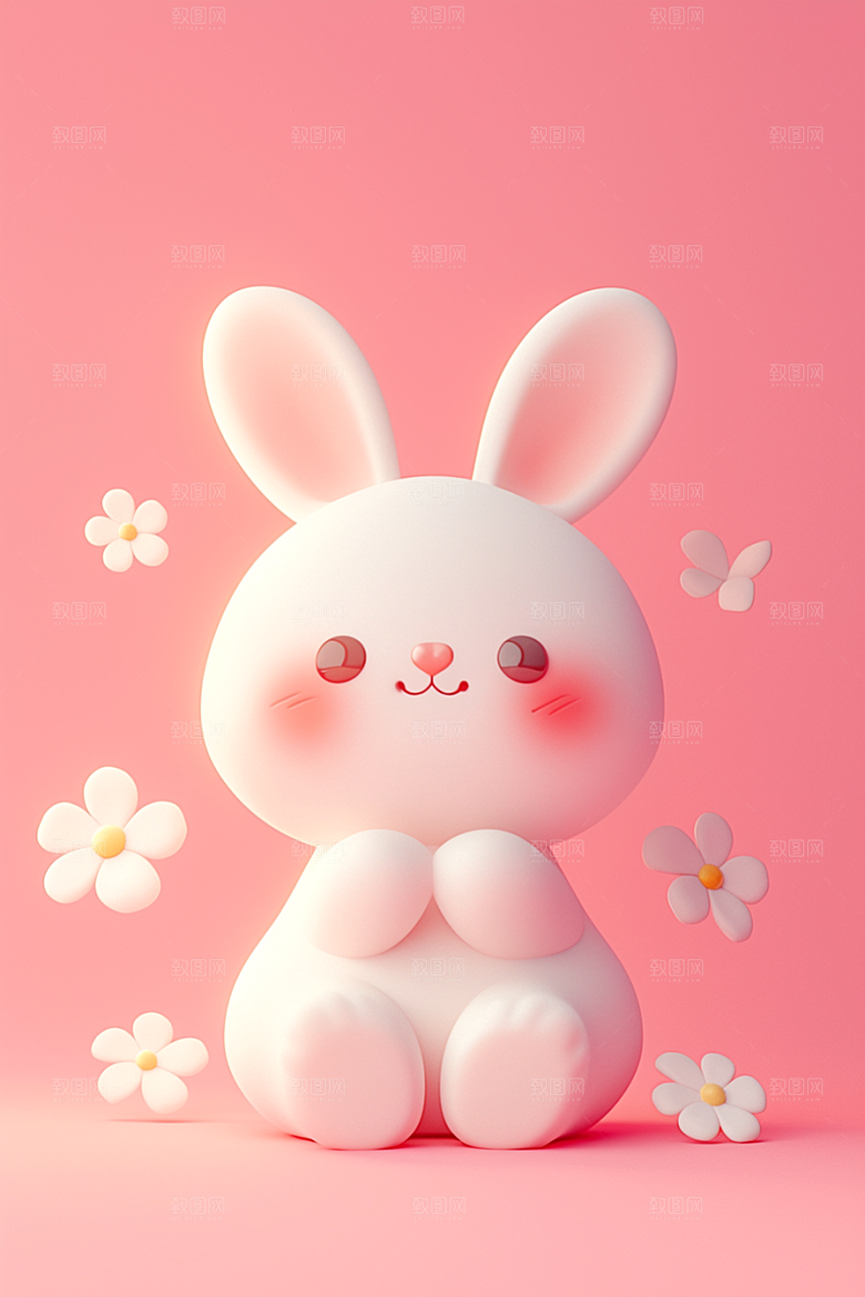 CG小兔子C4D拟人模型