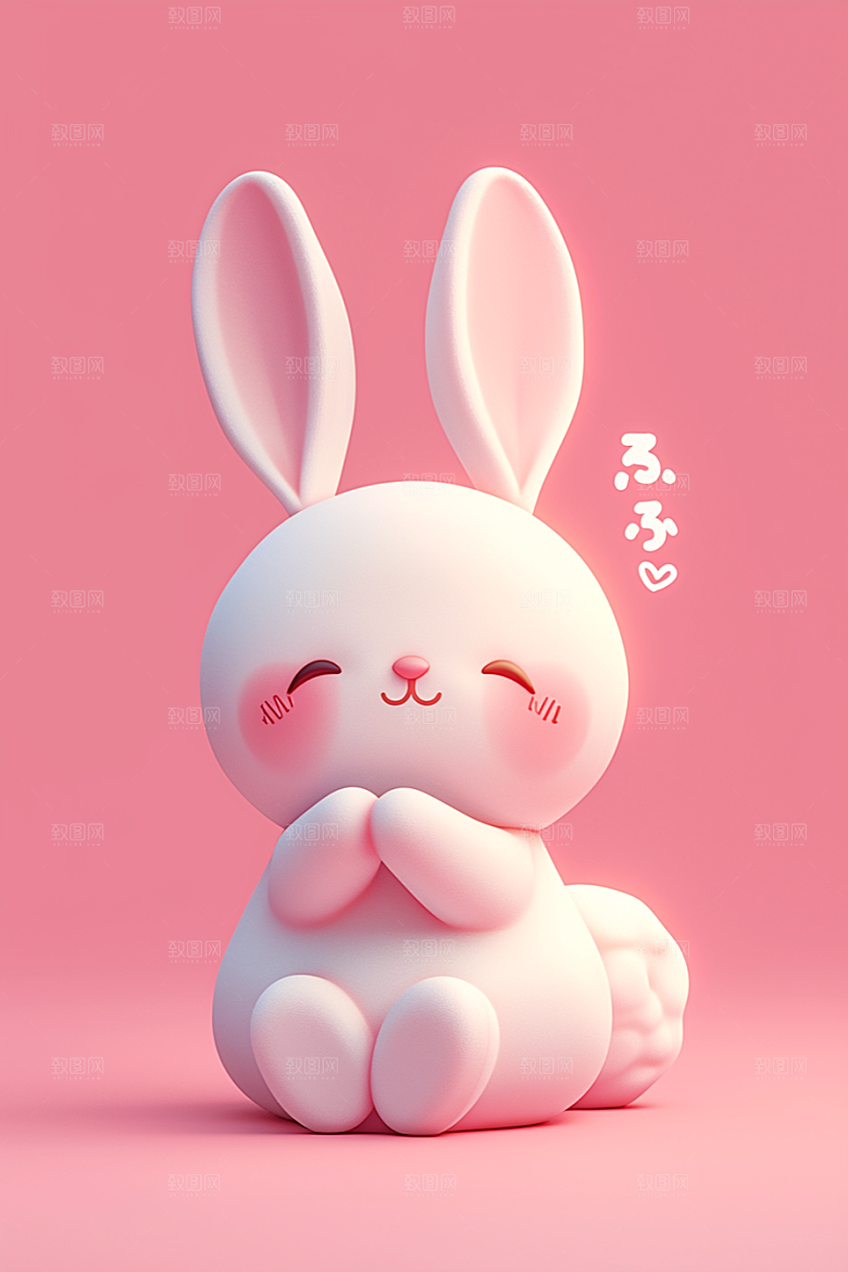 CG小兔子拟人小白兔模型