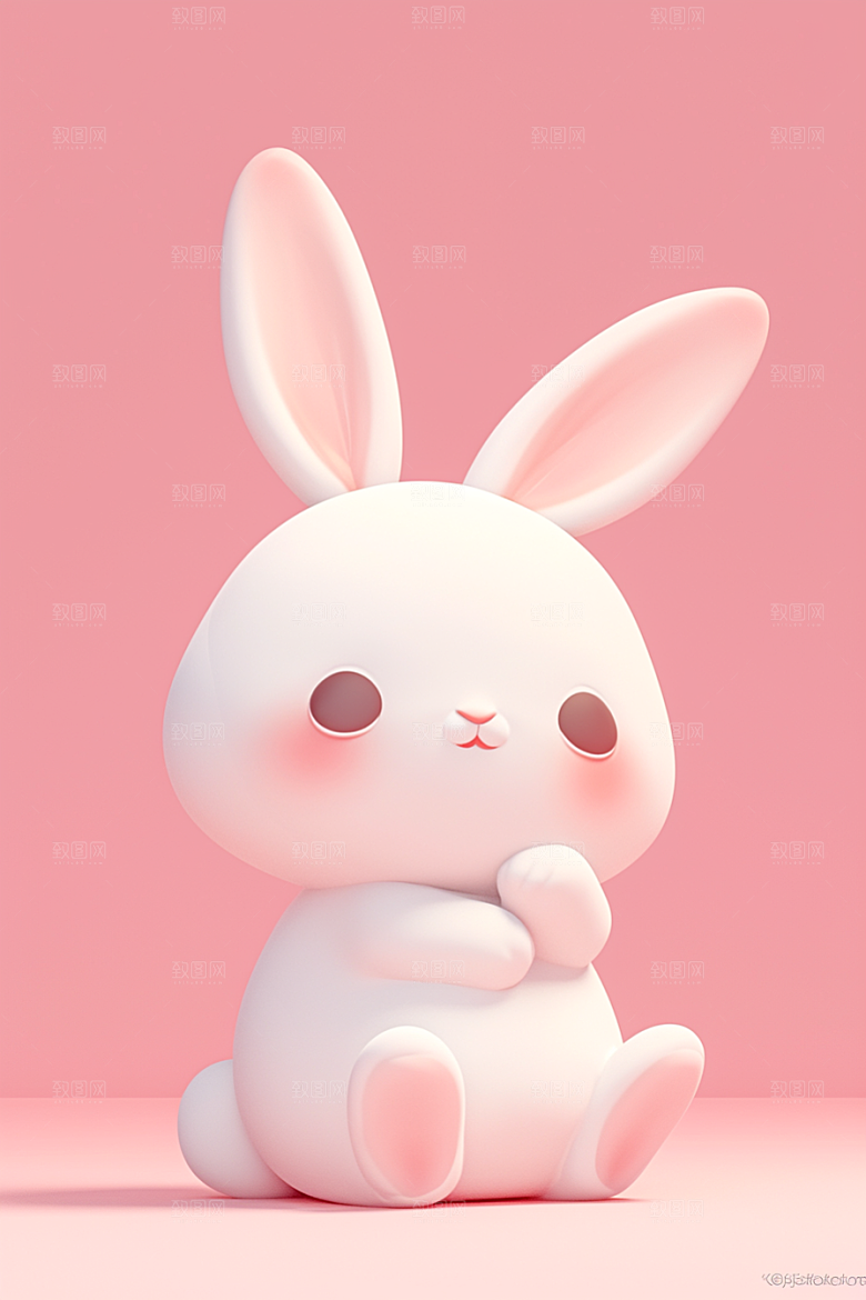 CG小兔子立体拟人模型