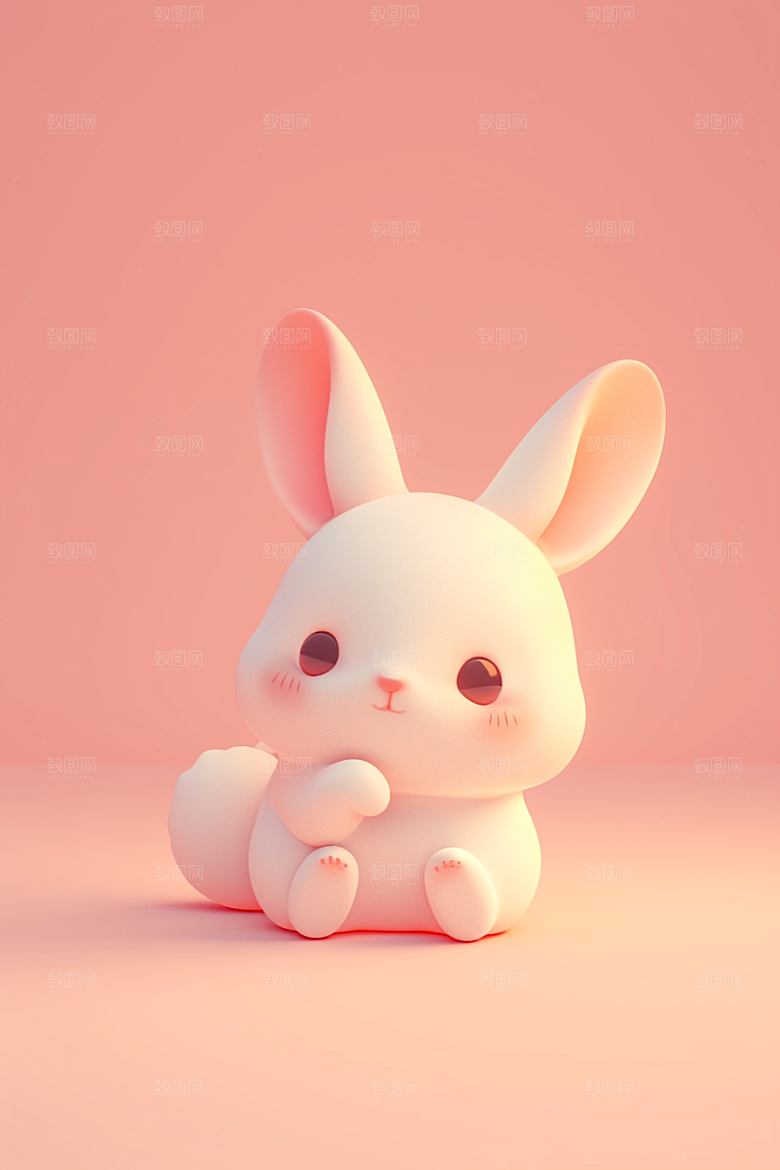 CG小兔子拟人C4D模型