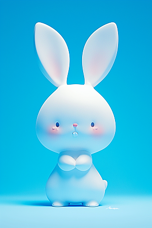 CG小兔子小白兔卡通模型