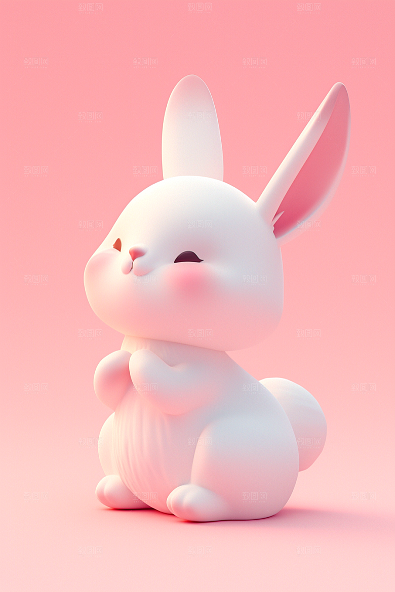CG小兔子3D形象模型