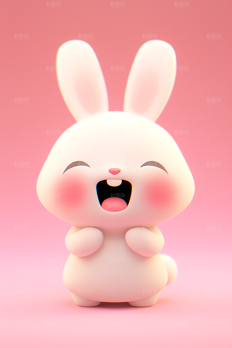 CG小兔子C4D小动物模型