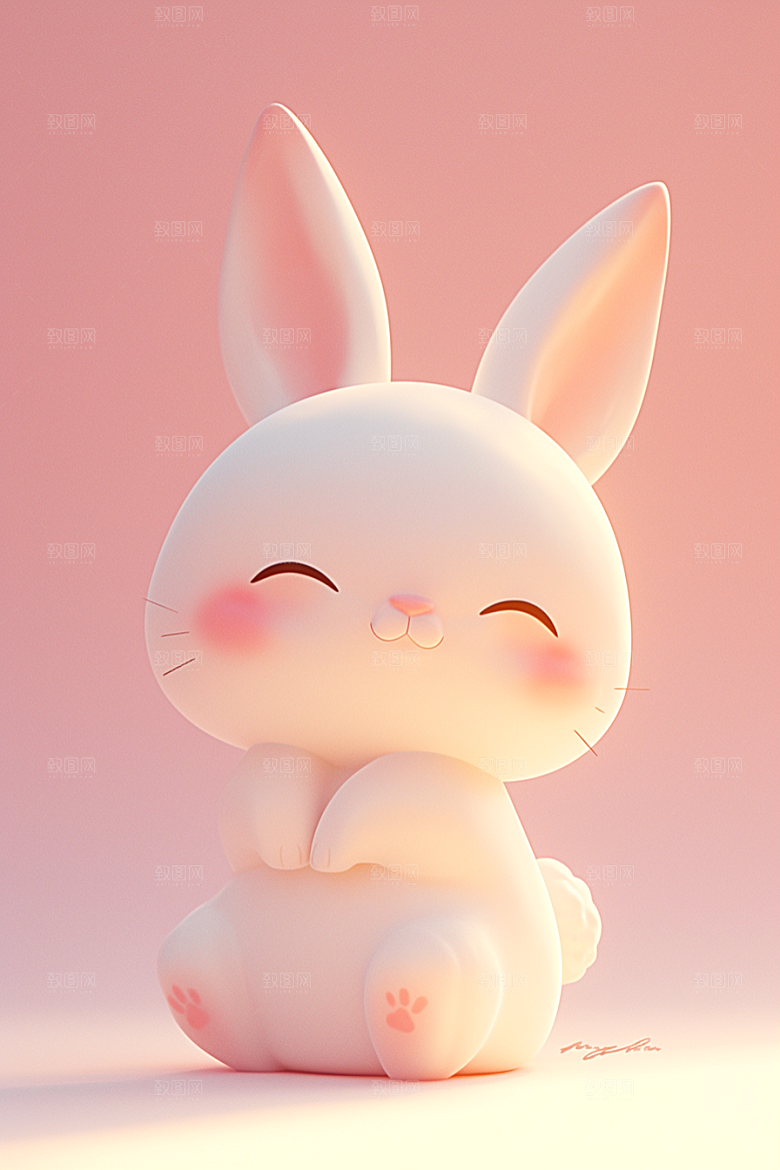 CG小兔子小白兔立体模型