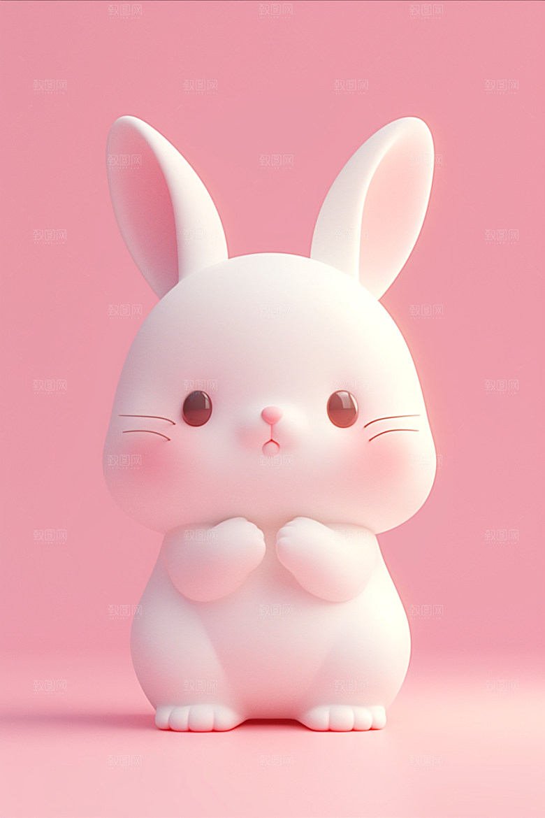 CG小兔子C4D小动物模型