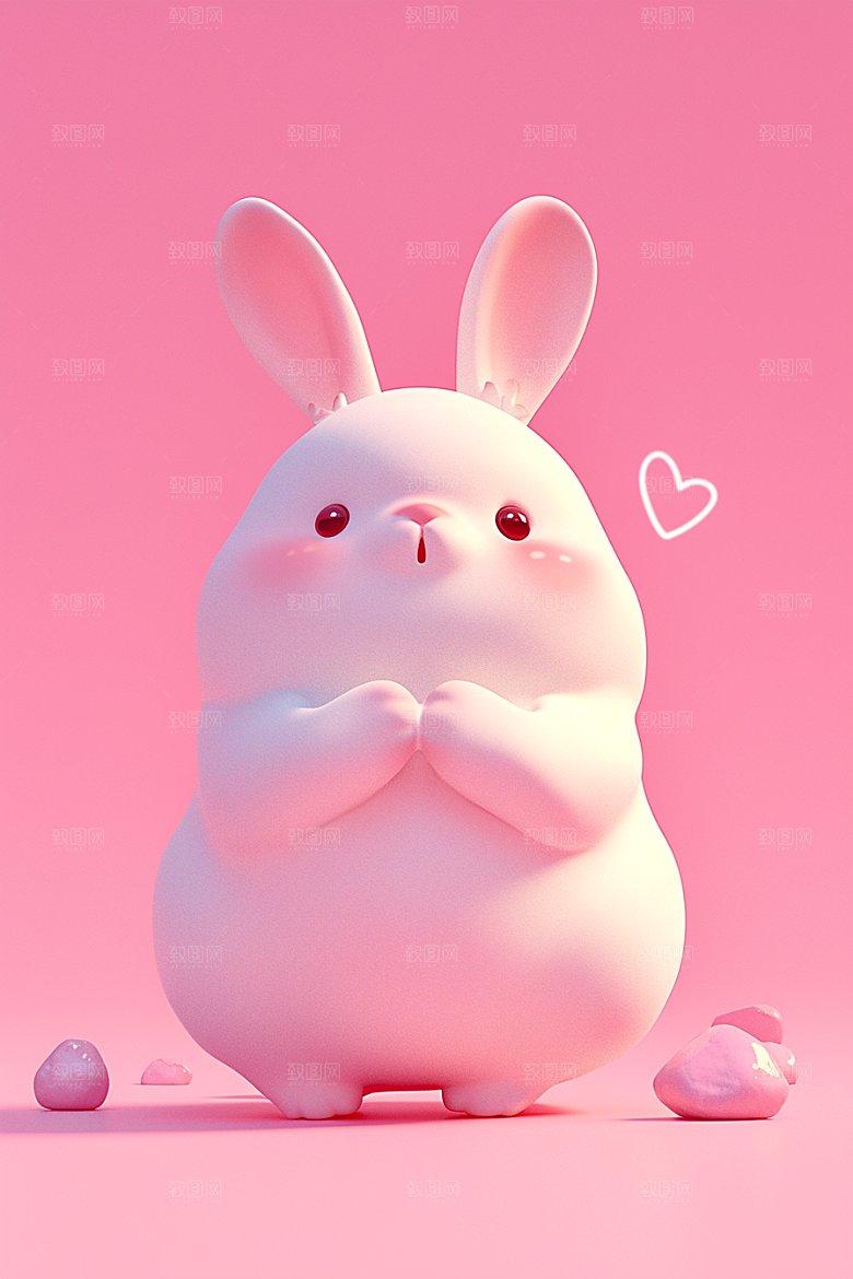 CG小兔子C4D小白兔模型