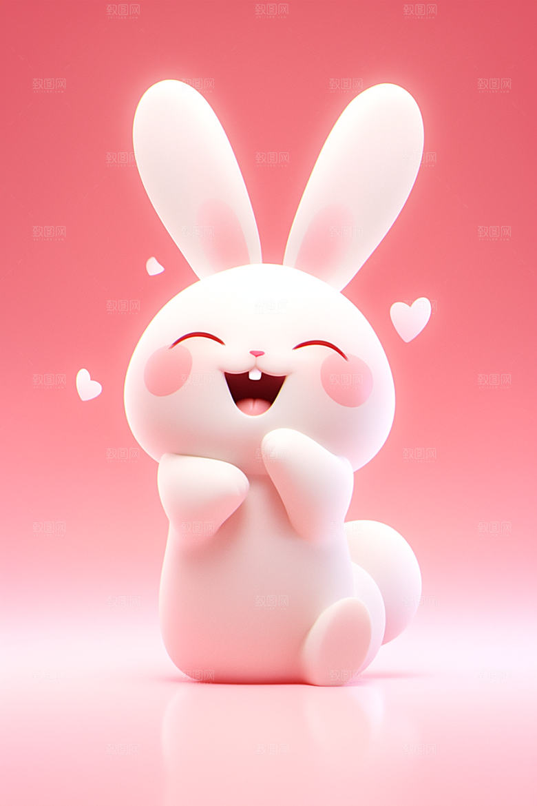 CG小兔子立体C4D模型