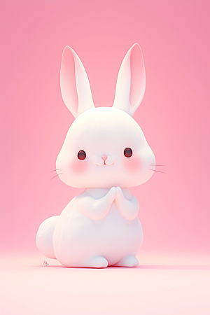 CG小兔子立体小白兔模型