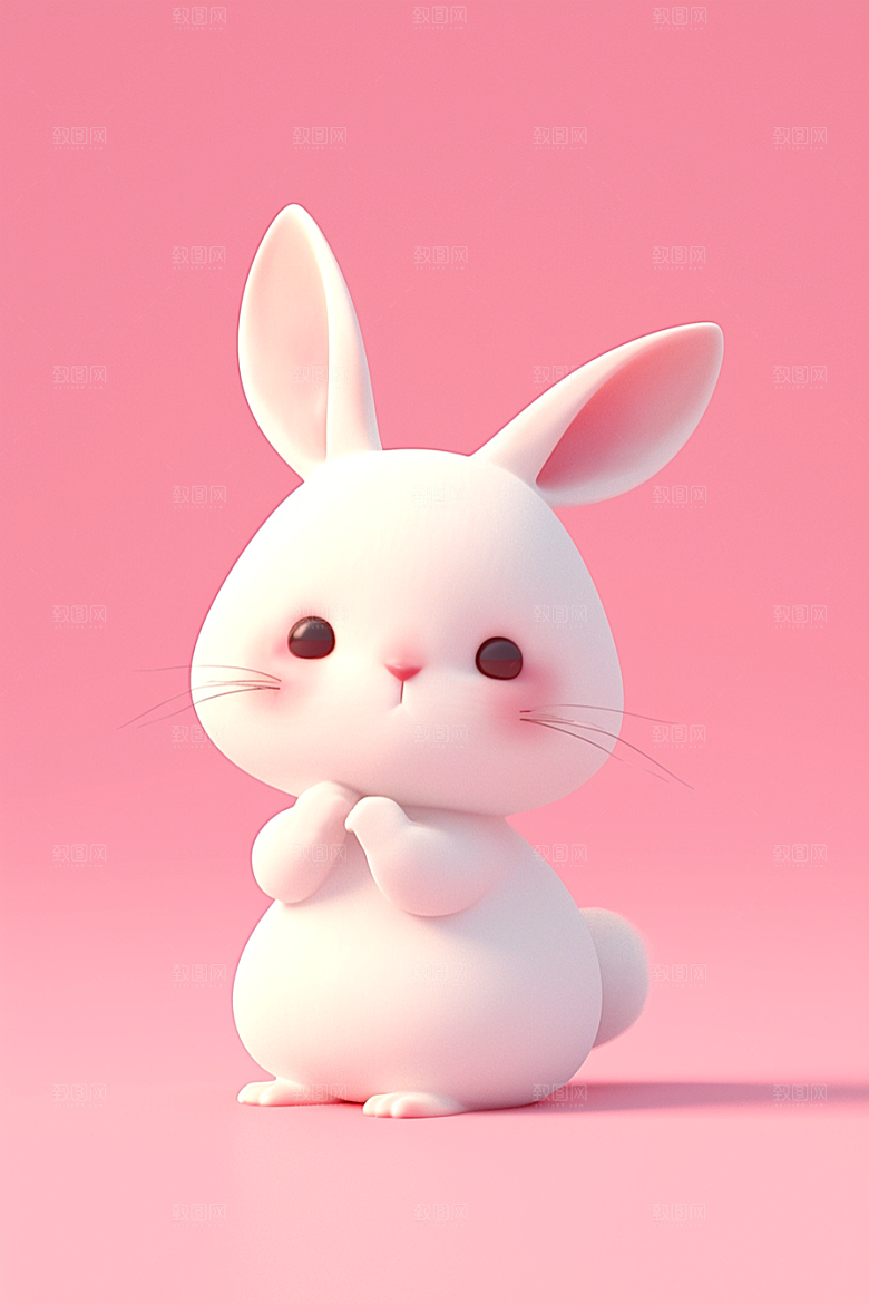 CG小兔子小白兔立体模型