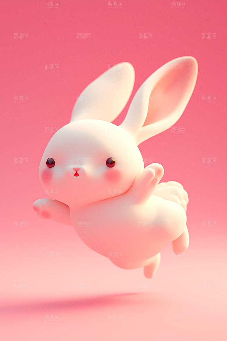 CG小兔子C4D小动物模型
