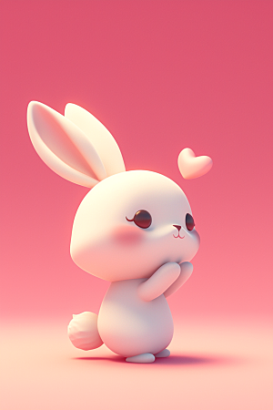 CG小兔子C4D小白兔模型
