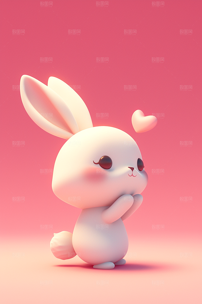 CG小兔子C4D小白兔模型