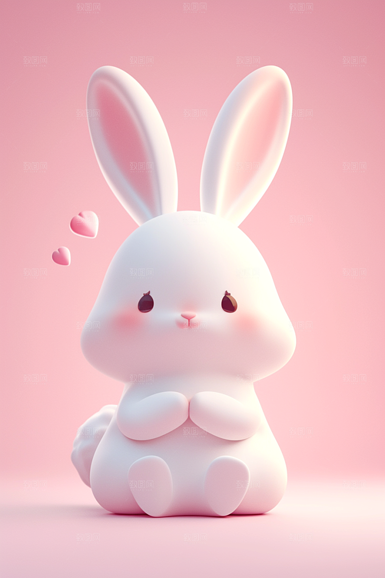 CG小兔子拟人立体模型