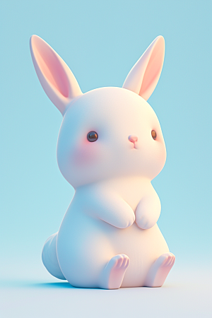 CG小兔子拟人形象模型