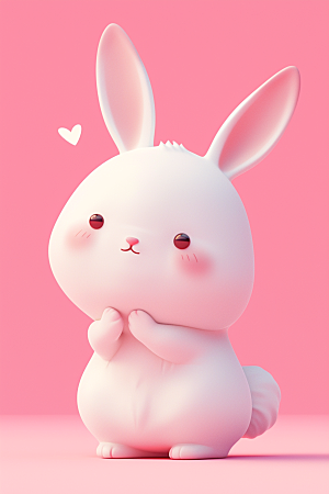 CG小兔子3D拟人模型