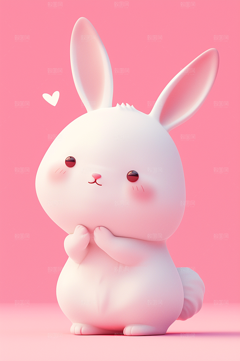CG小兔子3D拟人模型