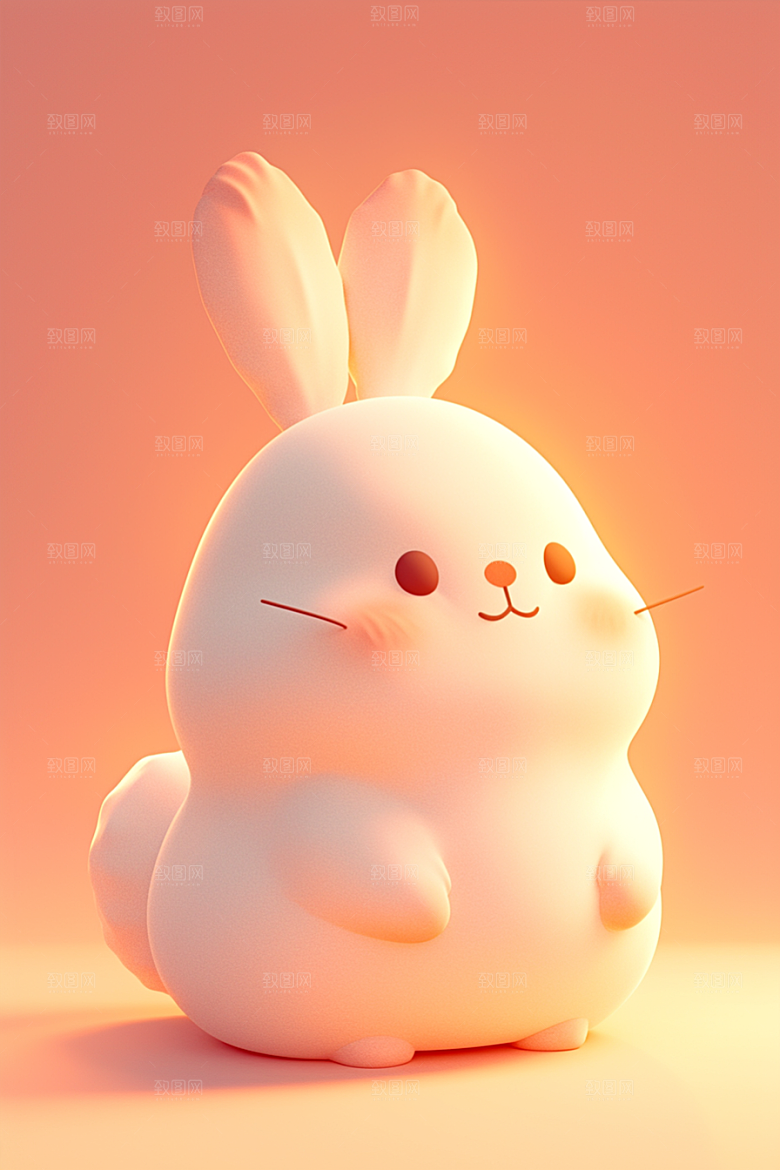 CG小兔子小白兔C4D模型